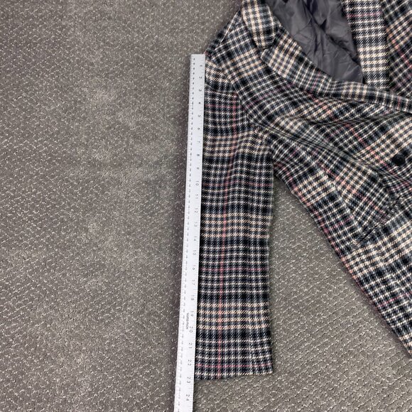 Talbots Houndstooth Tweed Blazer Women's 16P Gray Pink Windowpane 16 Petite - Picture 11 of 14